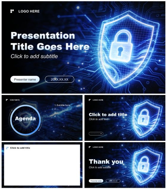 蓝色科技风网络安全知识普及班会PPT主题模板