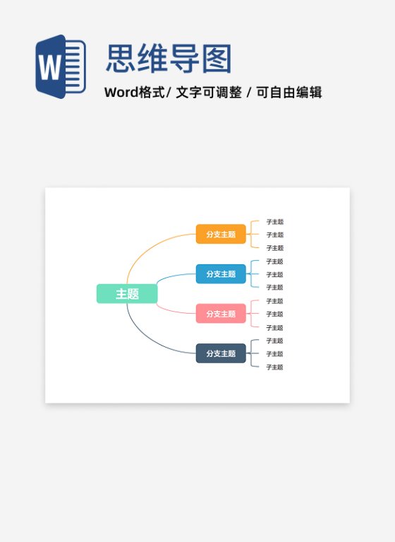 思维导图-彩色简约横版思维导图
