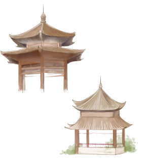 水墨水乡建筑免扣素材