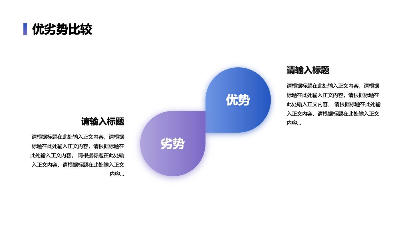 优劣势-蓝紫色单项优劣比较PPT单页