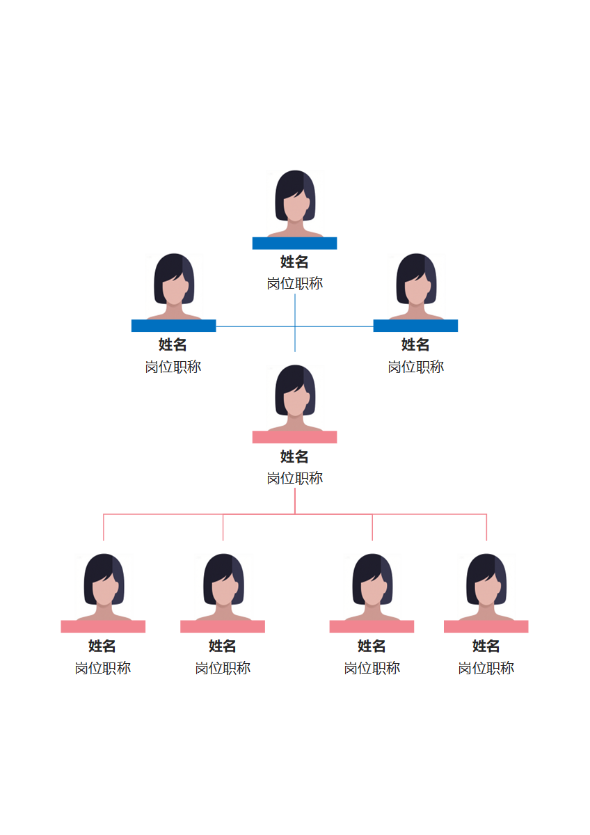 组织架构-双色通用竖版组织架构word模型
