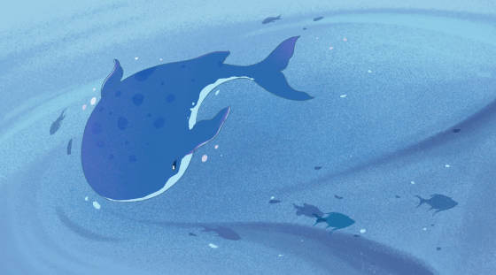 鲸鱼海洋环境保护插画背景