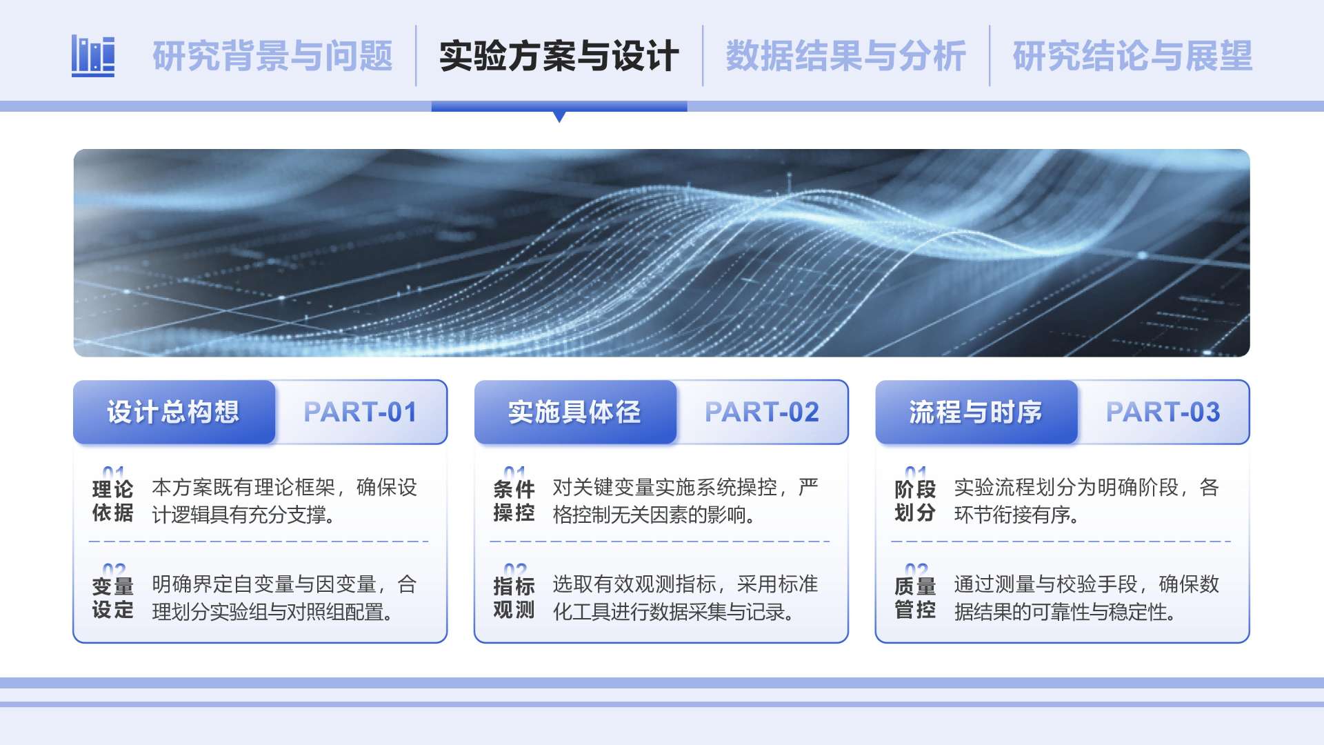 蓝色简约风学术组会汇报矩阵PPT单页