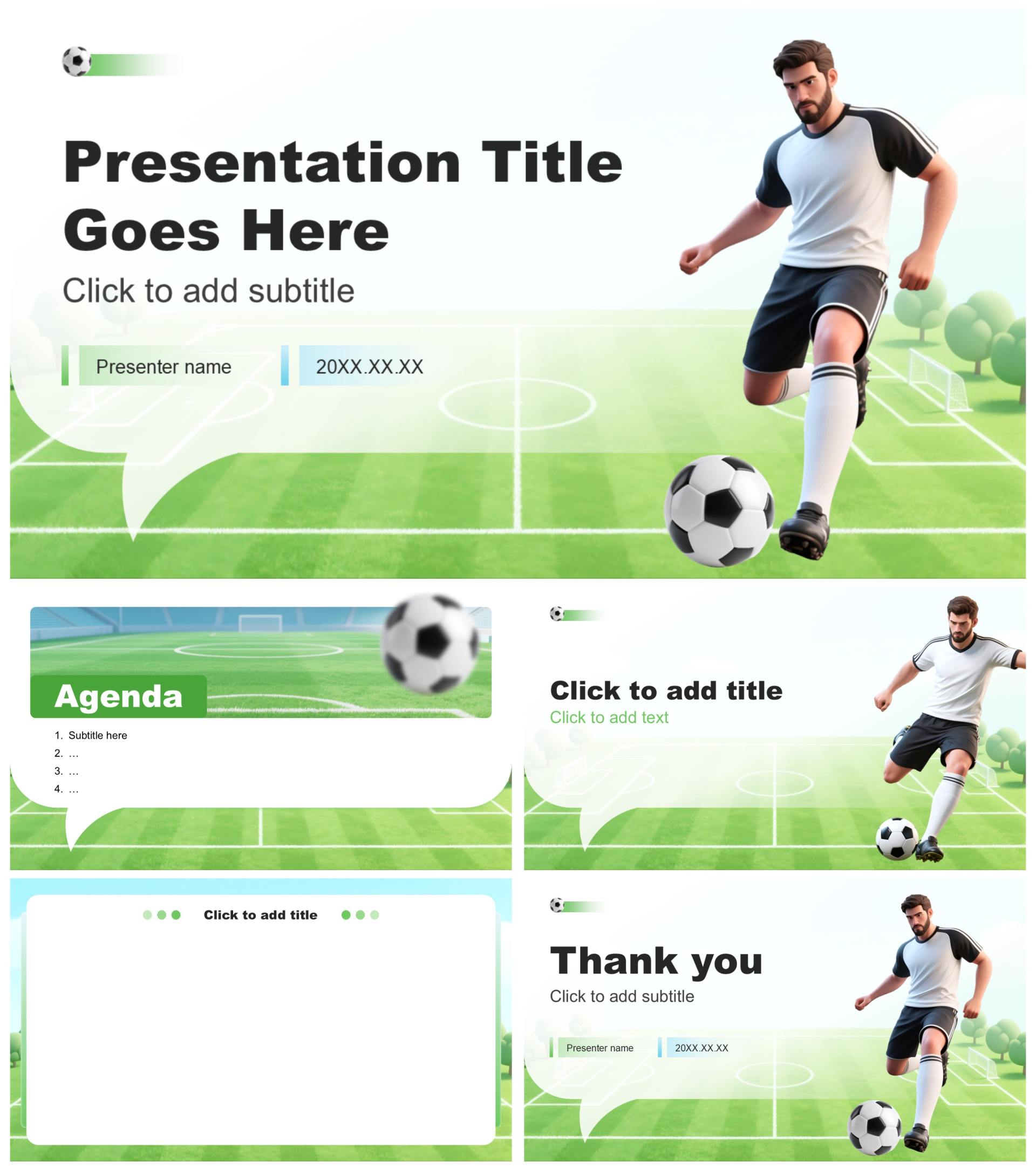 蓝绿色商务风体育运动产业调研报告PPT主题模板