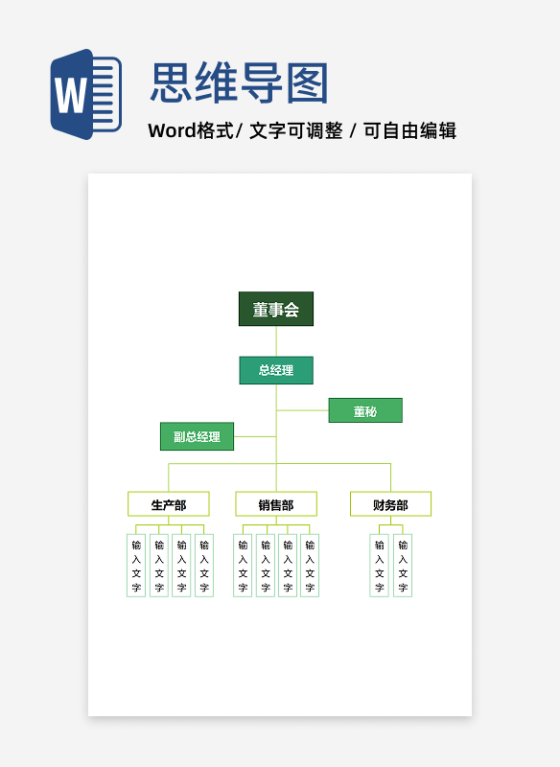绿调简约企业架构 Word 模板