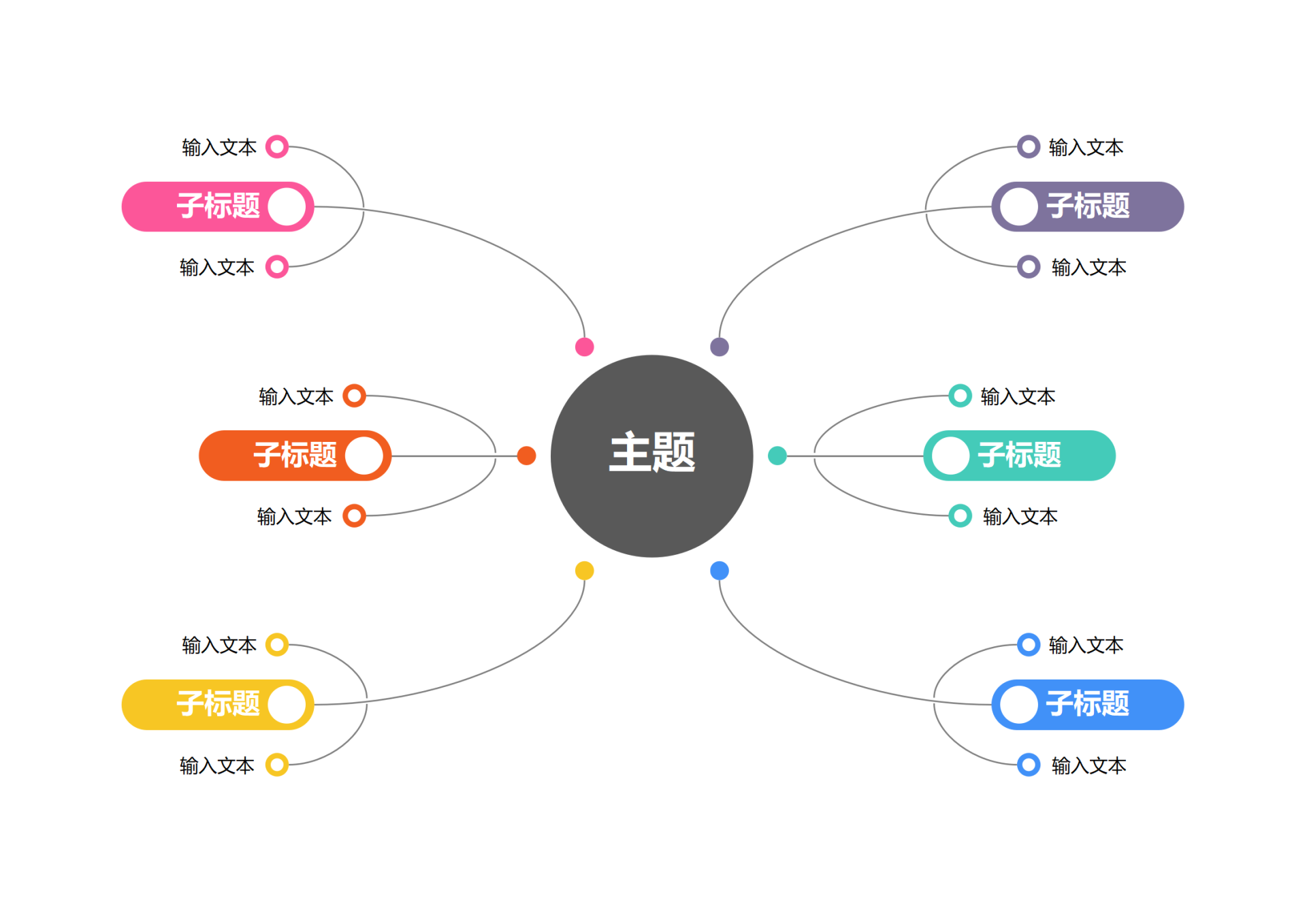 思维导图-缤纷星球横版思维导图