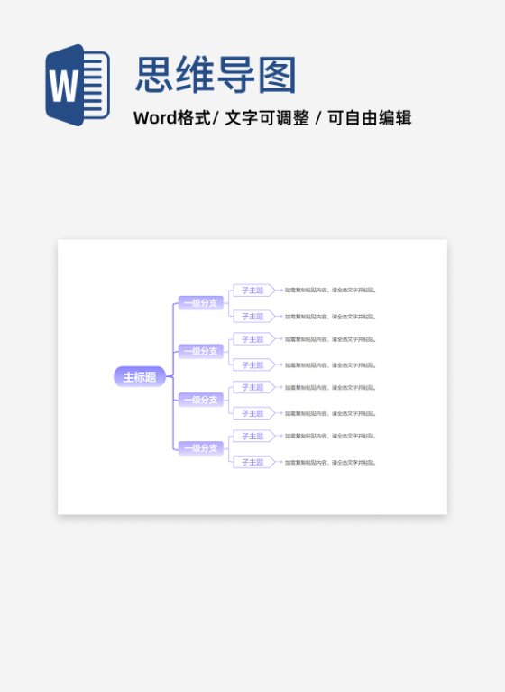 思维导图-渐变色简约横版思维导图