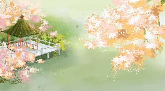 国风古风花卉背景