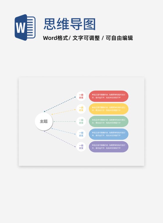 思维导图-卡通色简约横版思维导图