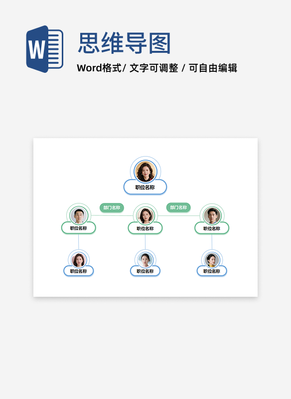 清新风部门职位架构 Word 模板