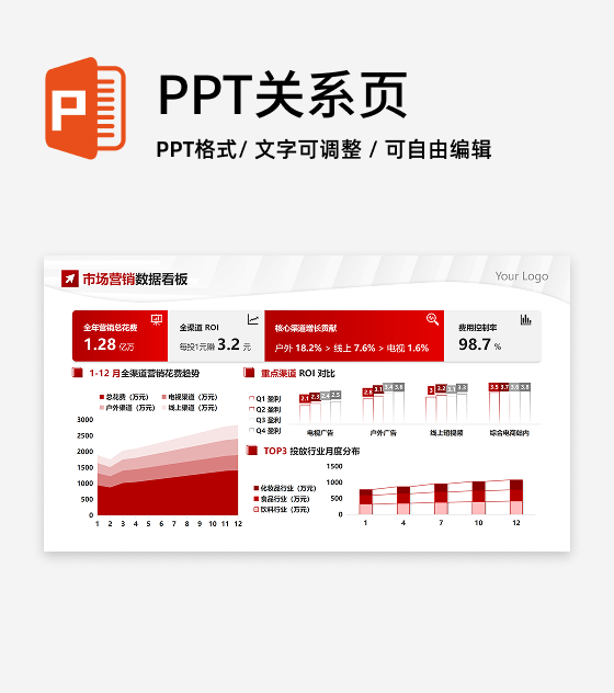 红灰色极简商务市场数据看板工作汇报PPT单页