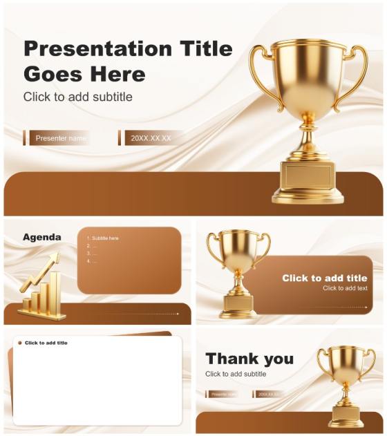 棕黄色简约风国家励志奖学金答辩通用PPT主题模板