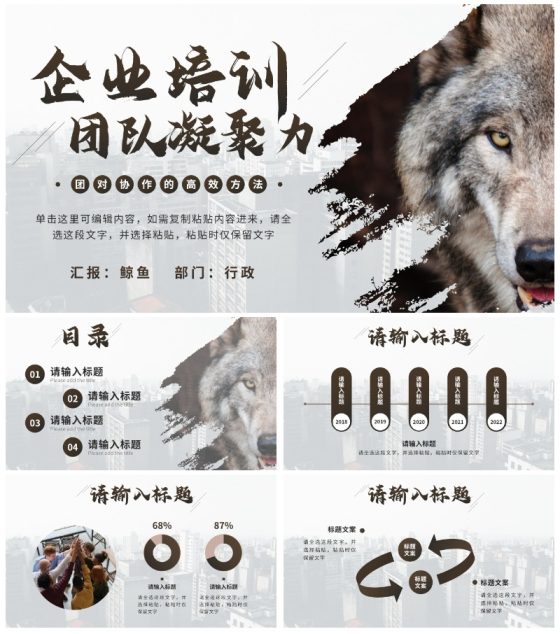 企业培训团队凝聚力PPT模板