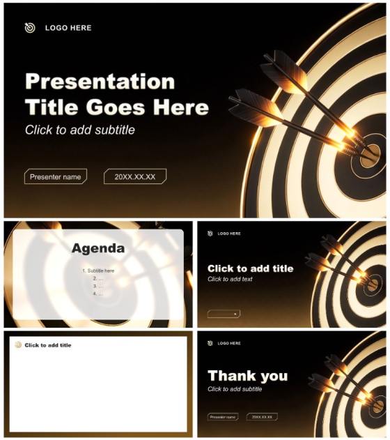 黑金商务风年度工作规划报告PPT主题模板
