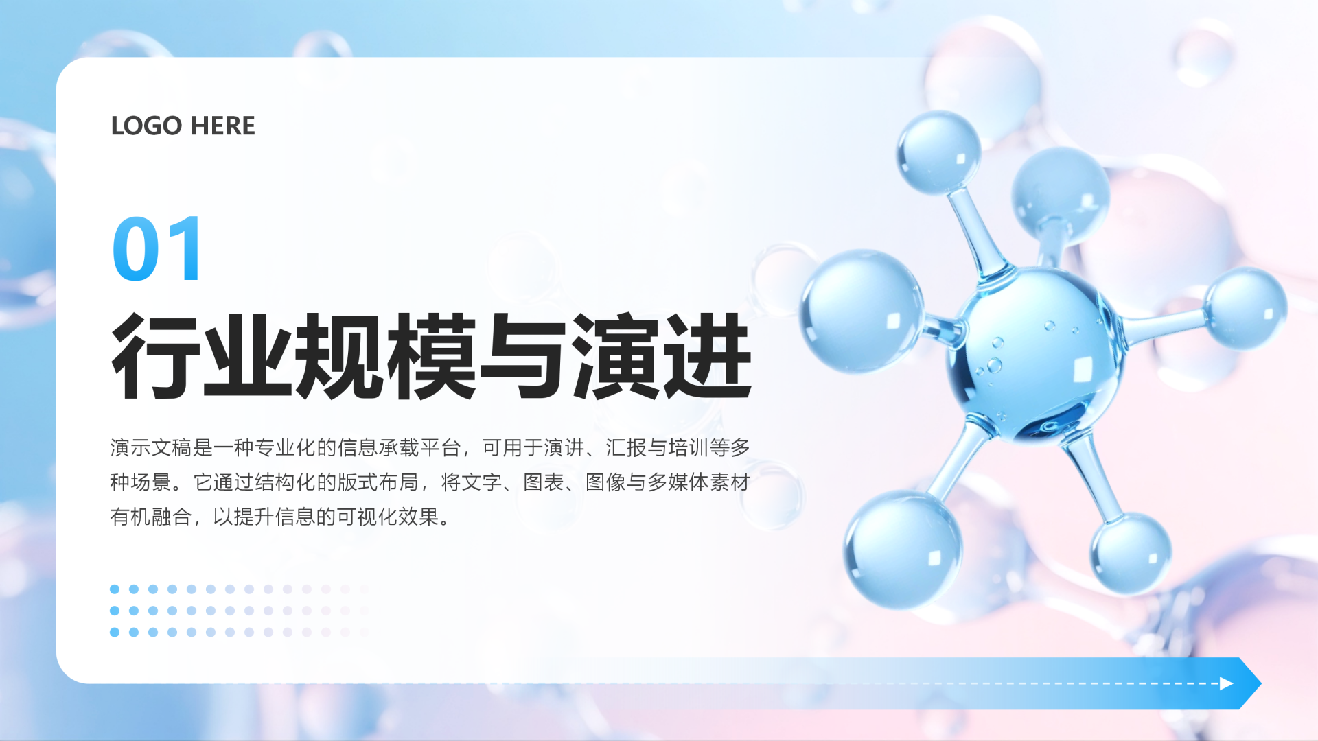 章节页-蓝粉色简约风医疗行业消费调研报告PPT单页
