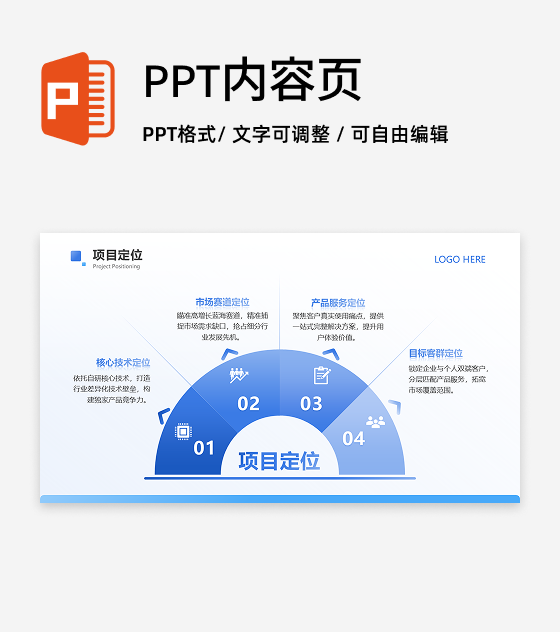 亮点总分4项-商业项目策划书工作汇报PPT 单页
