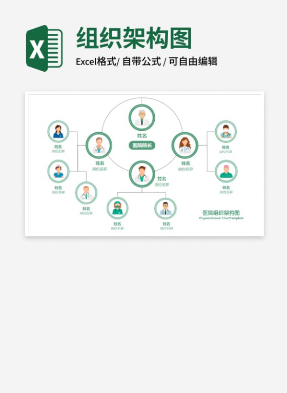 绿色人像医院组织架构图