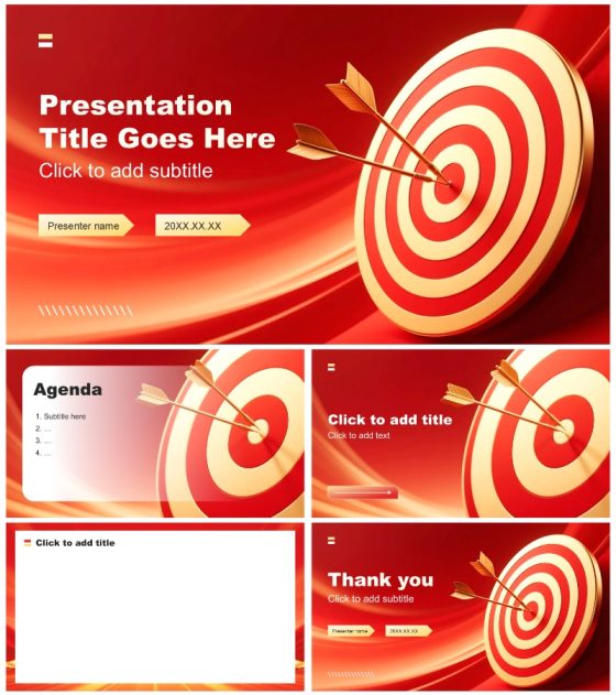 红金色商务风大学生职业规划PPT主题模板