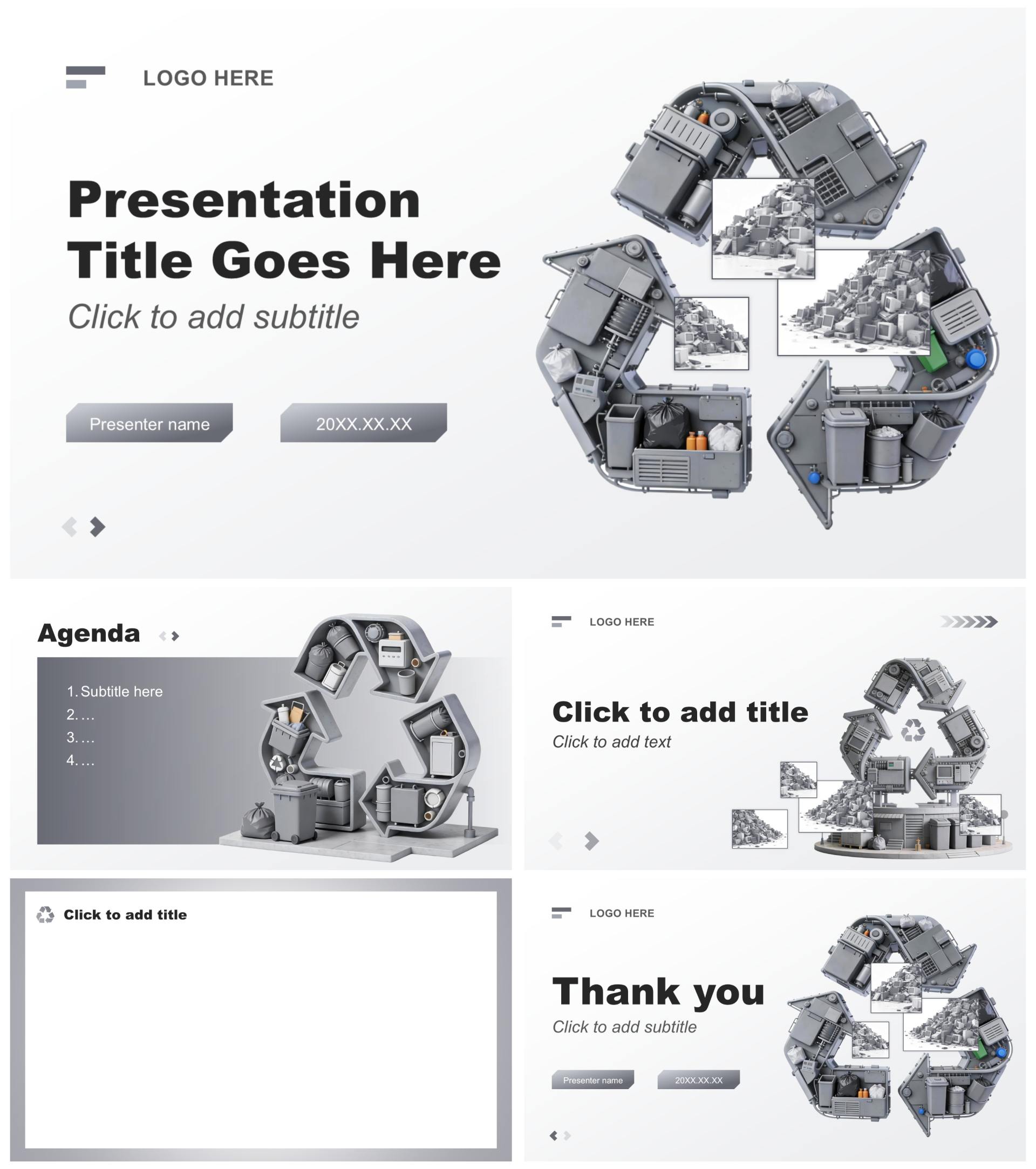 灰色3D风科技创新创业大赛汇报PPT主题模板
