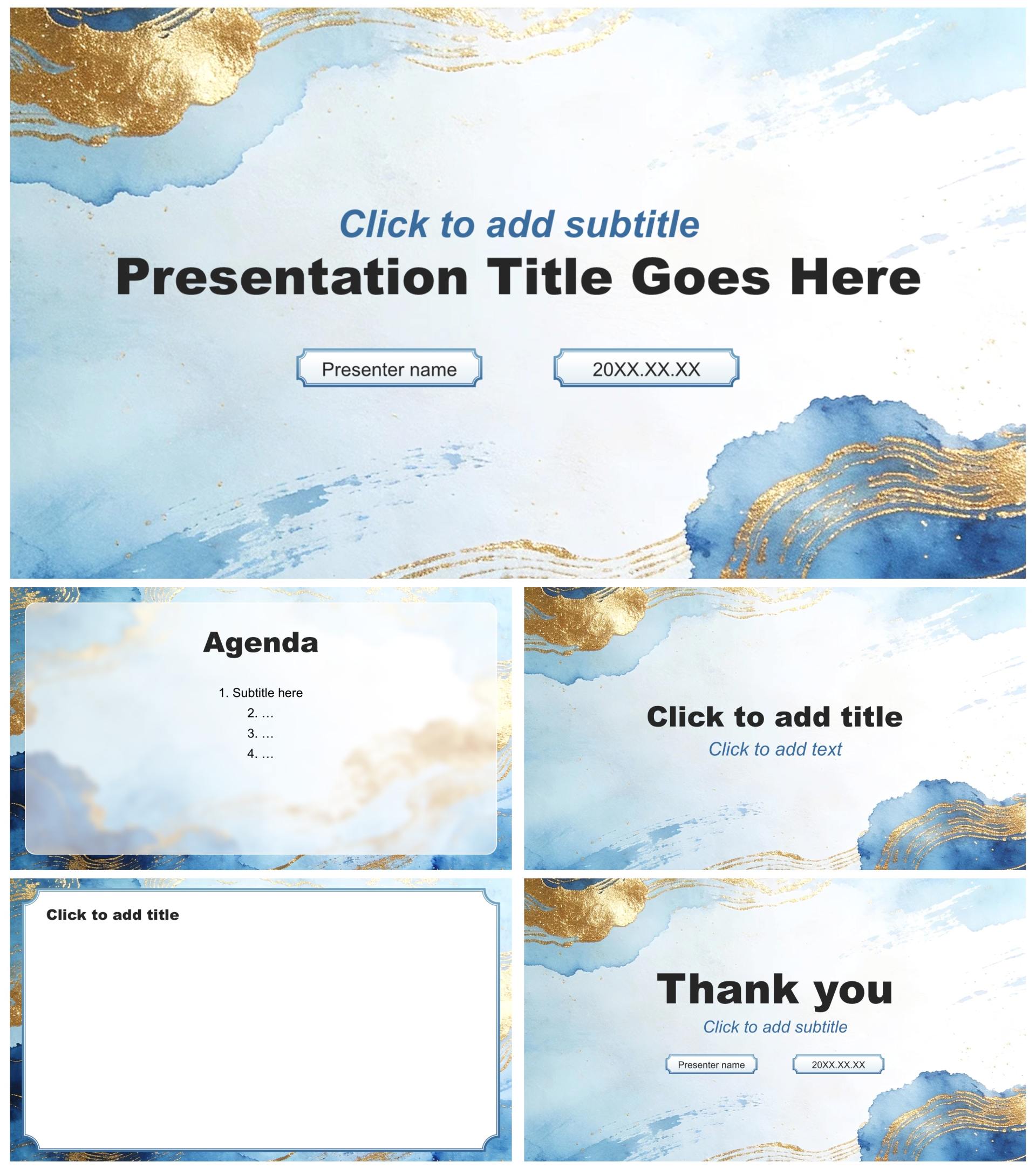 蓝绿色中国风转正工作述职报告PPT主题模板