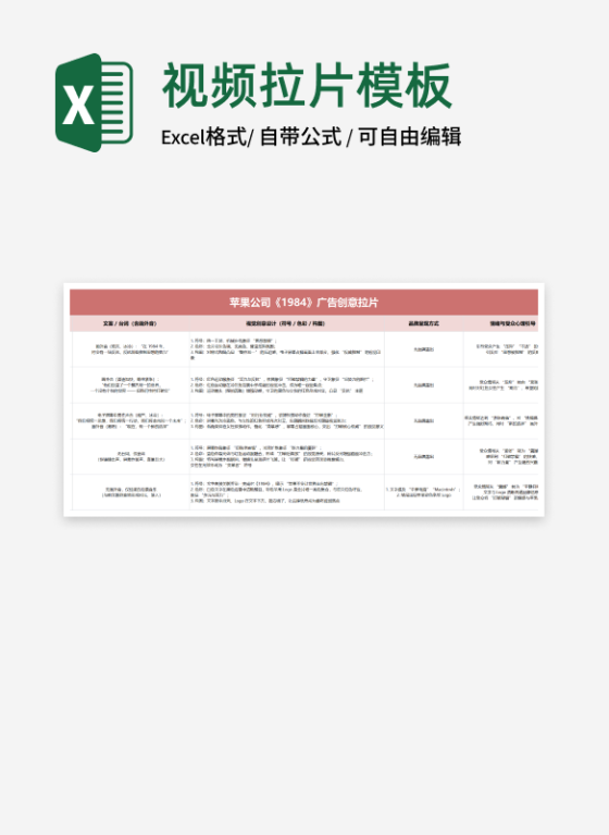 红色广告创意拉片模板 