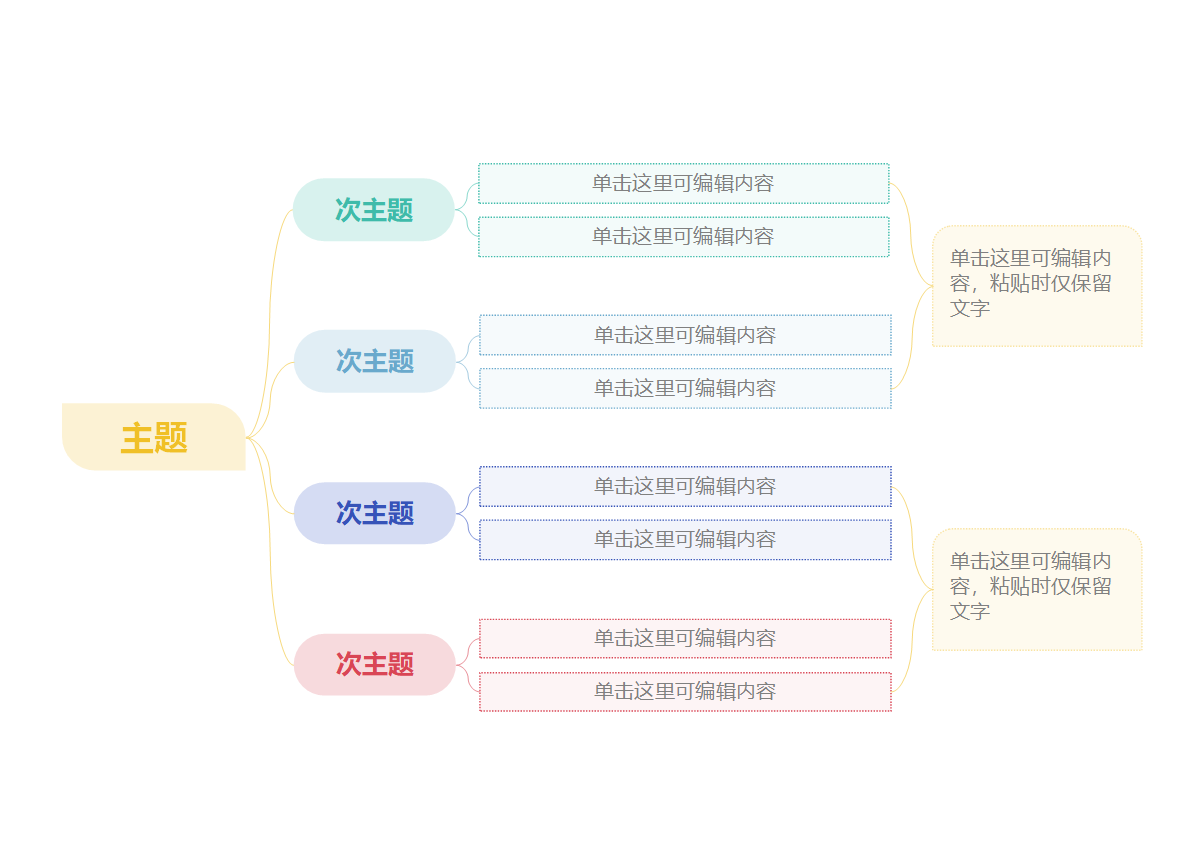 思维导图-彩色简约几何通用横板word模板1
