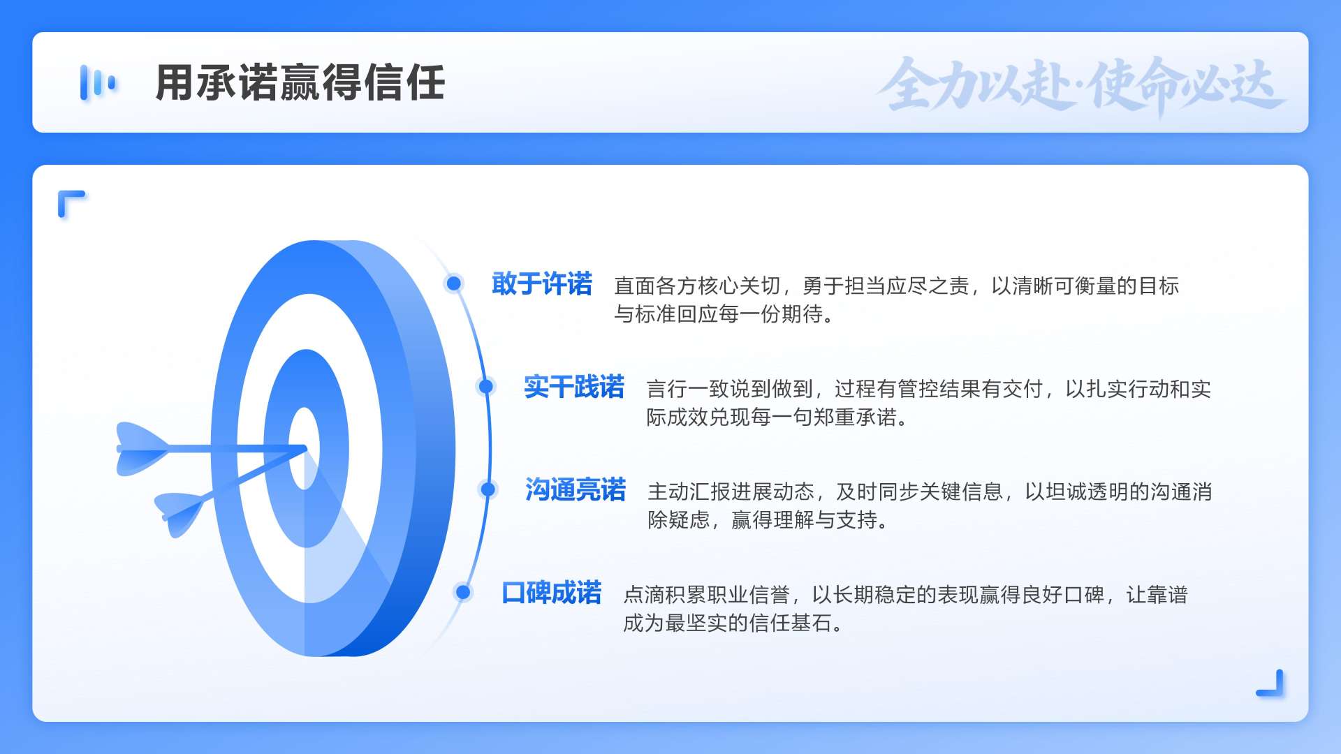 蓝色简约风述职竞聘总分列表PPT单页