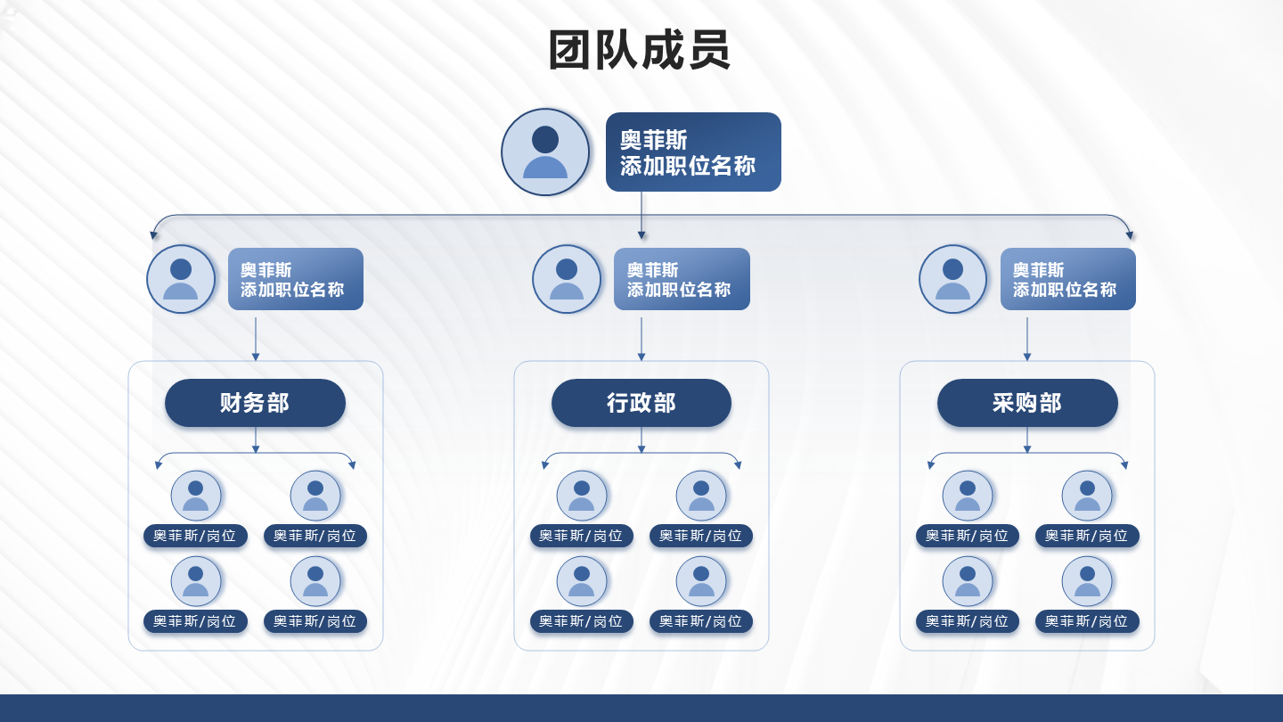 团队成员-蓝色极简商务风团队成员PPT单页