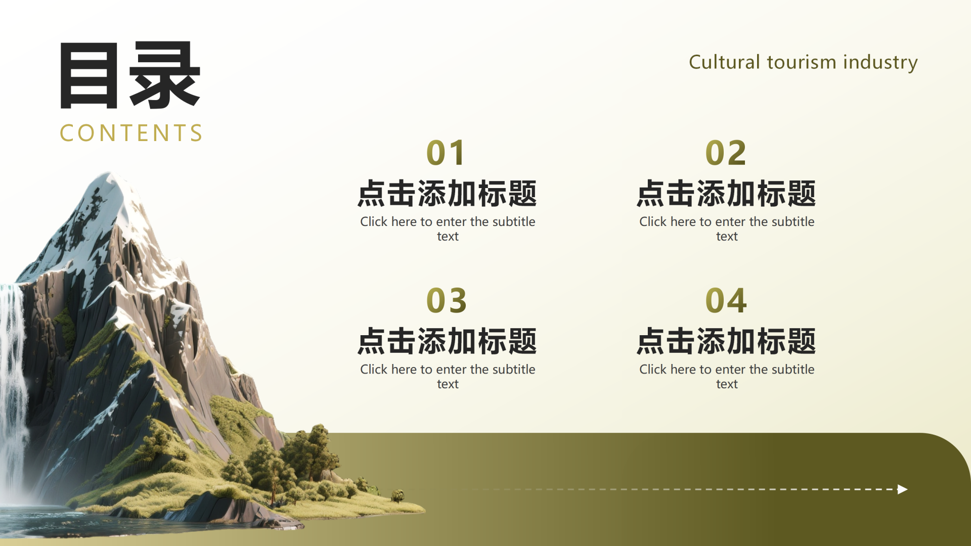 封面页-黄绿色商务风文旅消费经济调研报告PPT单页