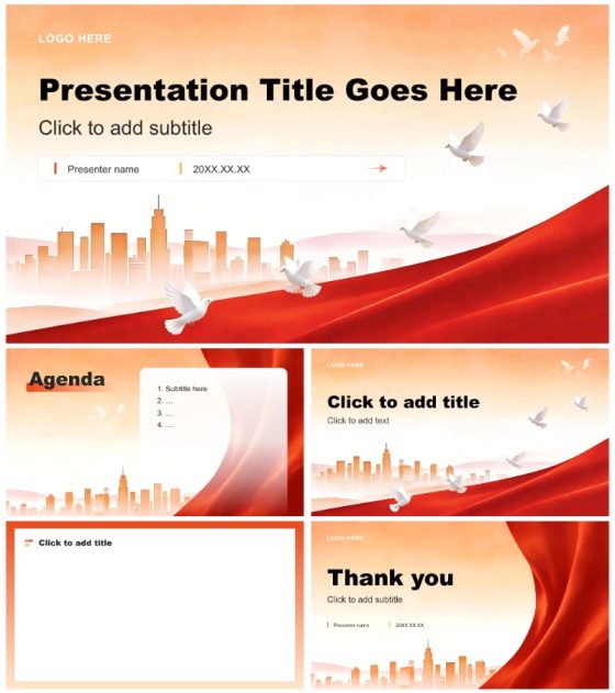 红色党政风两会政府工作报告解读PPT主题模板