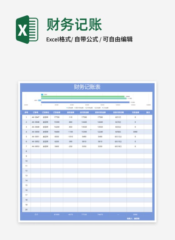 财务记账表excel模板