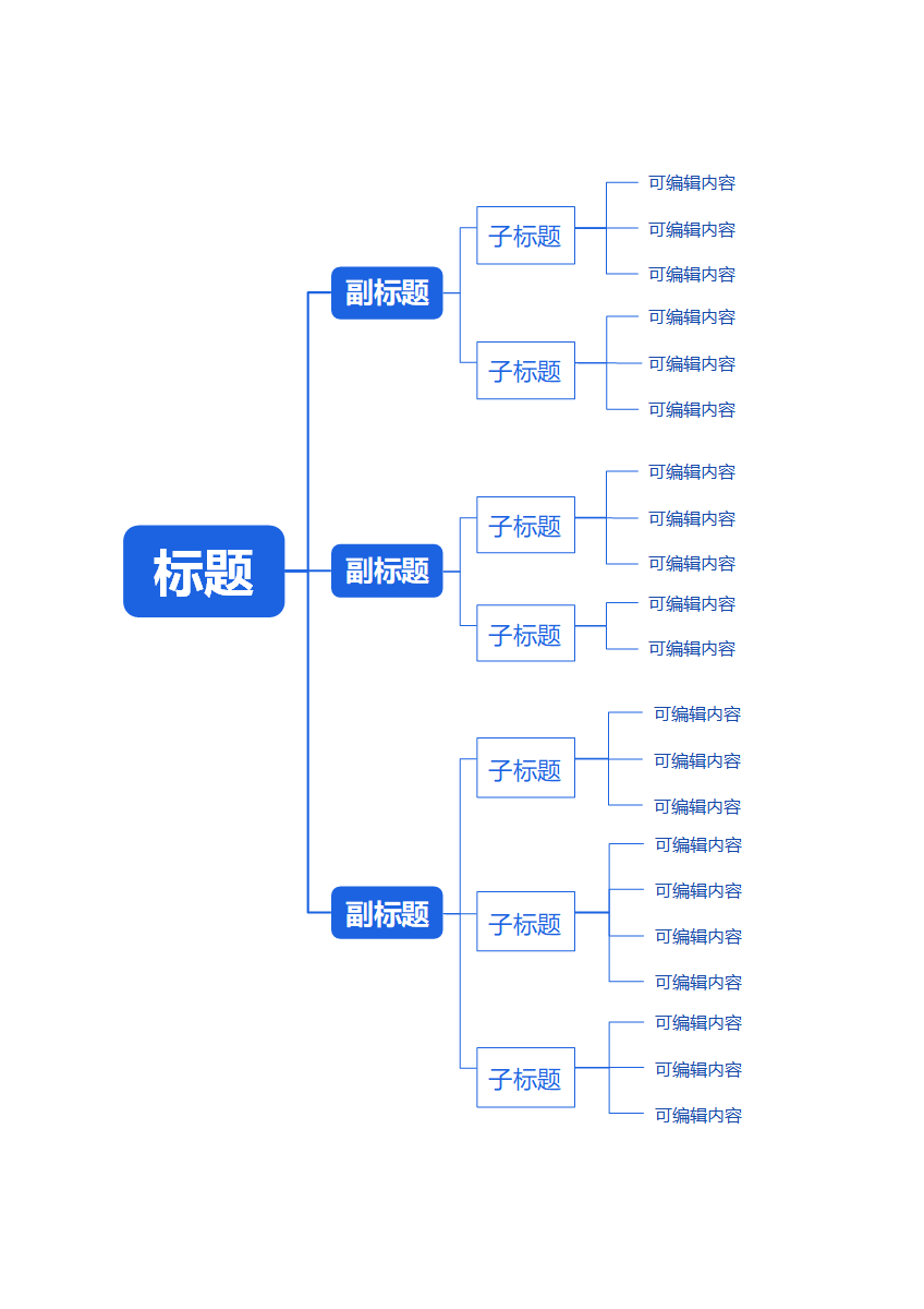 思维导图-蓝色简约通用word模板