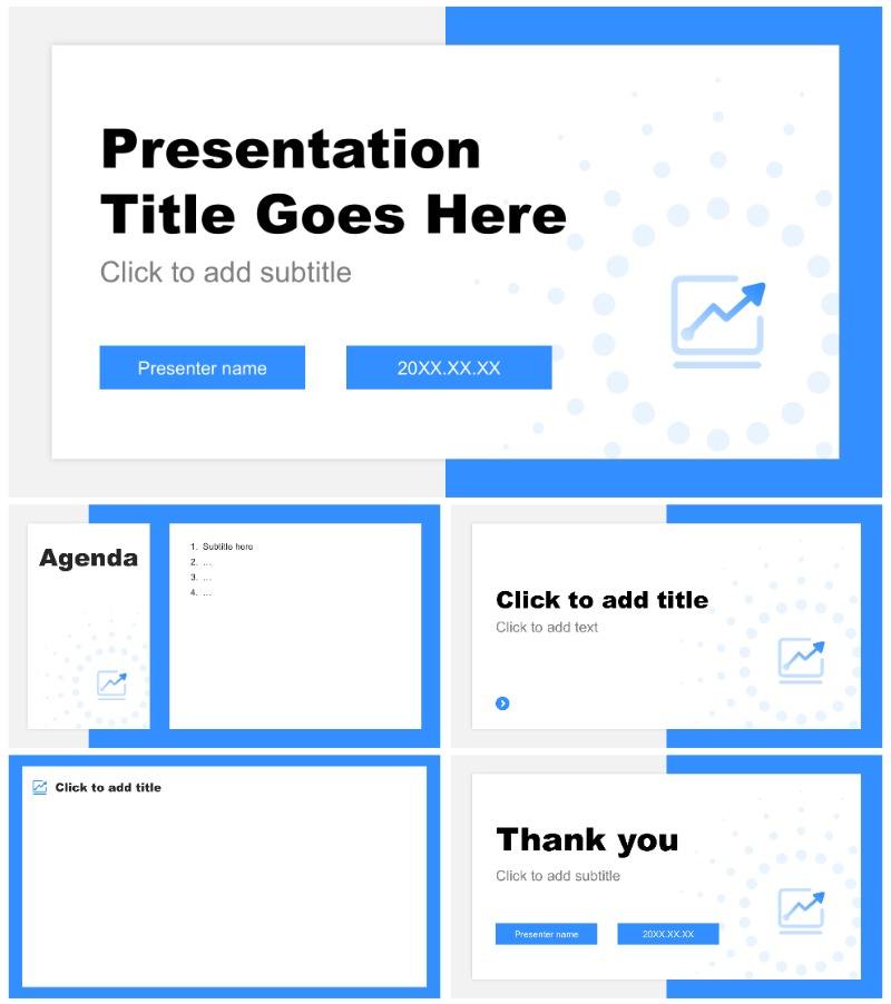 蓝色简约风企业Q2季度复盘总结汇报PPT主题模板