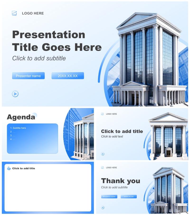 蓝色商务风财务工作总结述职汇报PPT主题模板