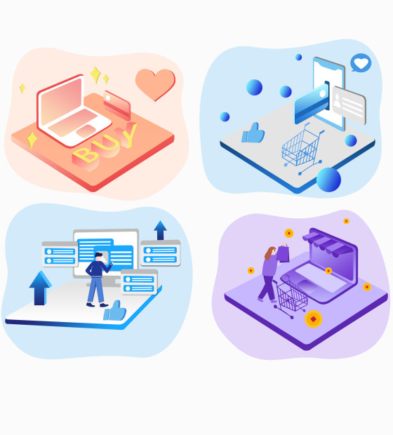 2.5d扁平彩色小清新办公商务