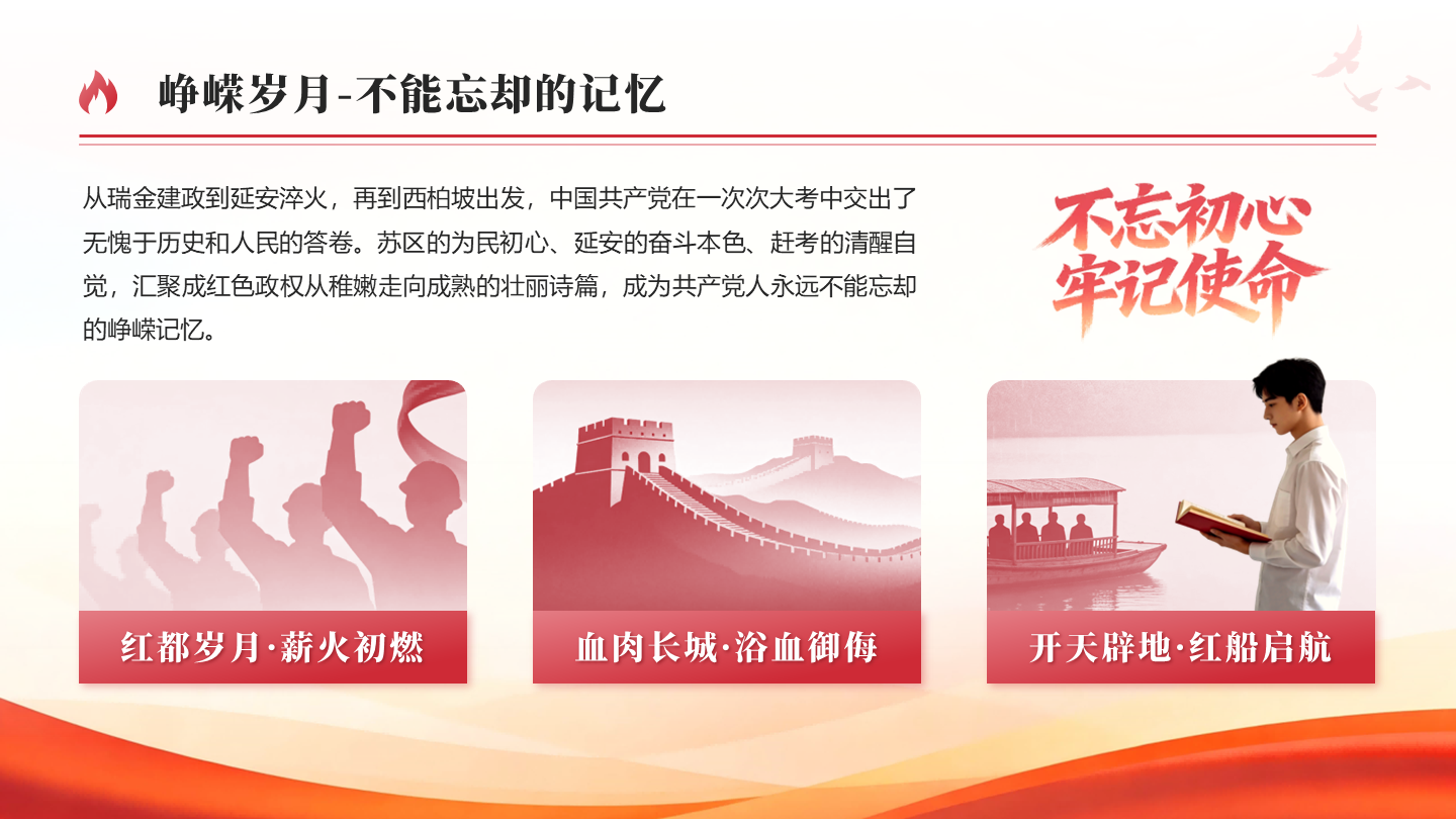 红色党政风国庆节红色文化党课图文PPT单页
