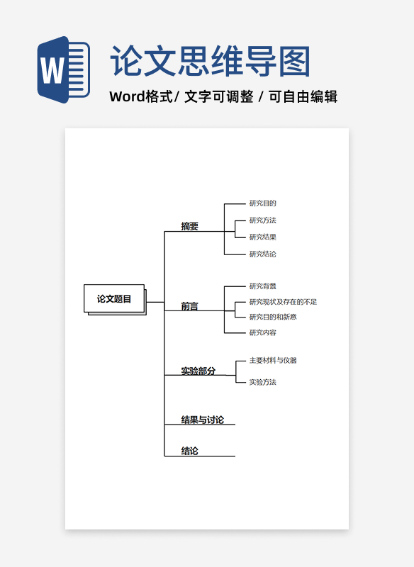 通用论文-通用黑色线条竖版word模板