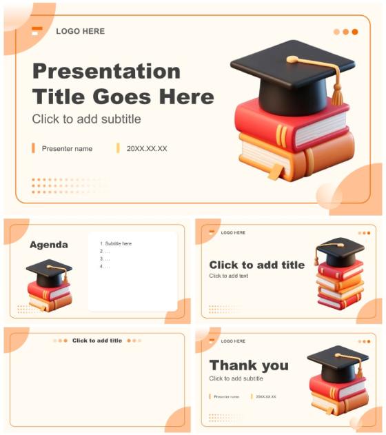 橙黄色小清新风大学生职业发展竞赛PPT主题模板