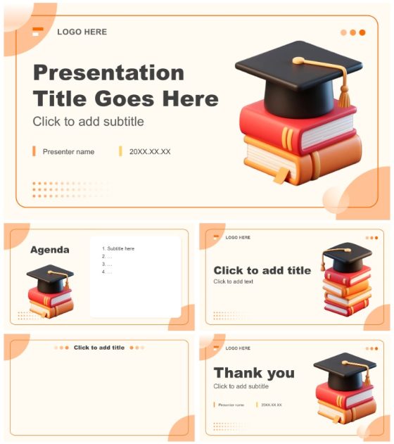 橙黄色小清新风大学生职业发展竞赛PPT主题模板