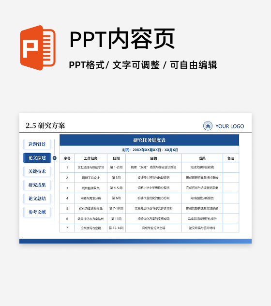 研究进度-学术风通用论文答辩开题报告汇报PPT单页