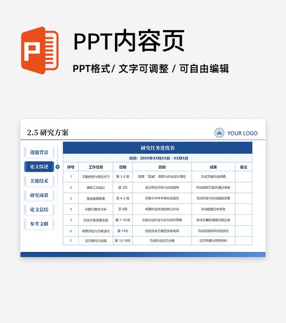 研究进度-学术风通用论文答辩开题报告汇报PPT单页