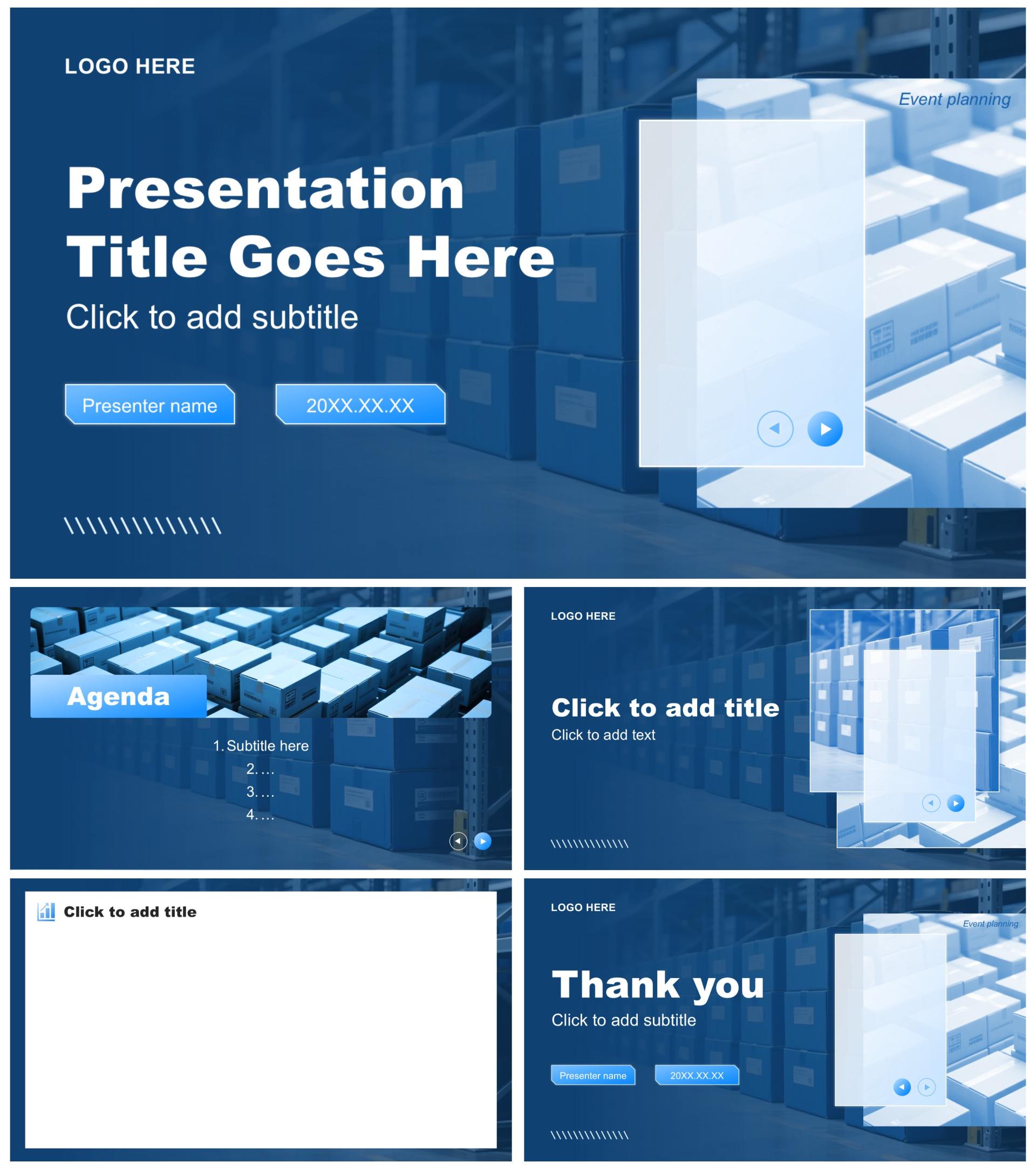 蓝色商务风双十二节点电商促销活动PPT主题模板