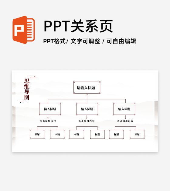 黄色中国古风思维导图架构学习汇报教学课件单页