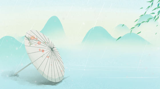 传统节日清明油纸伞插画背景