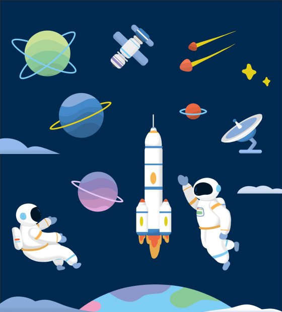 手绘卡通宇宙元素