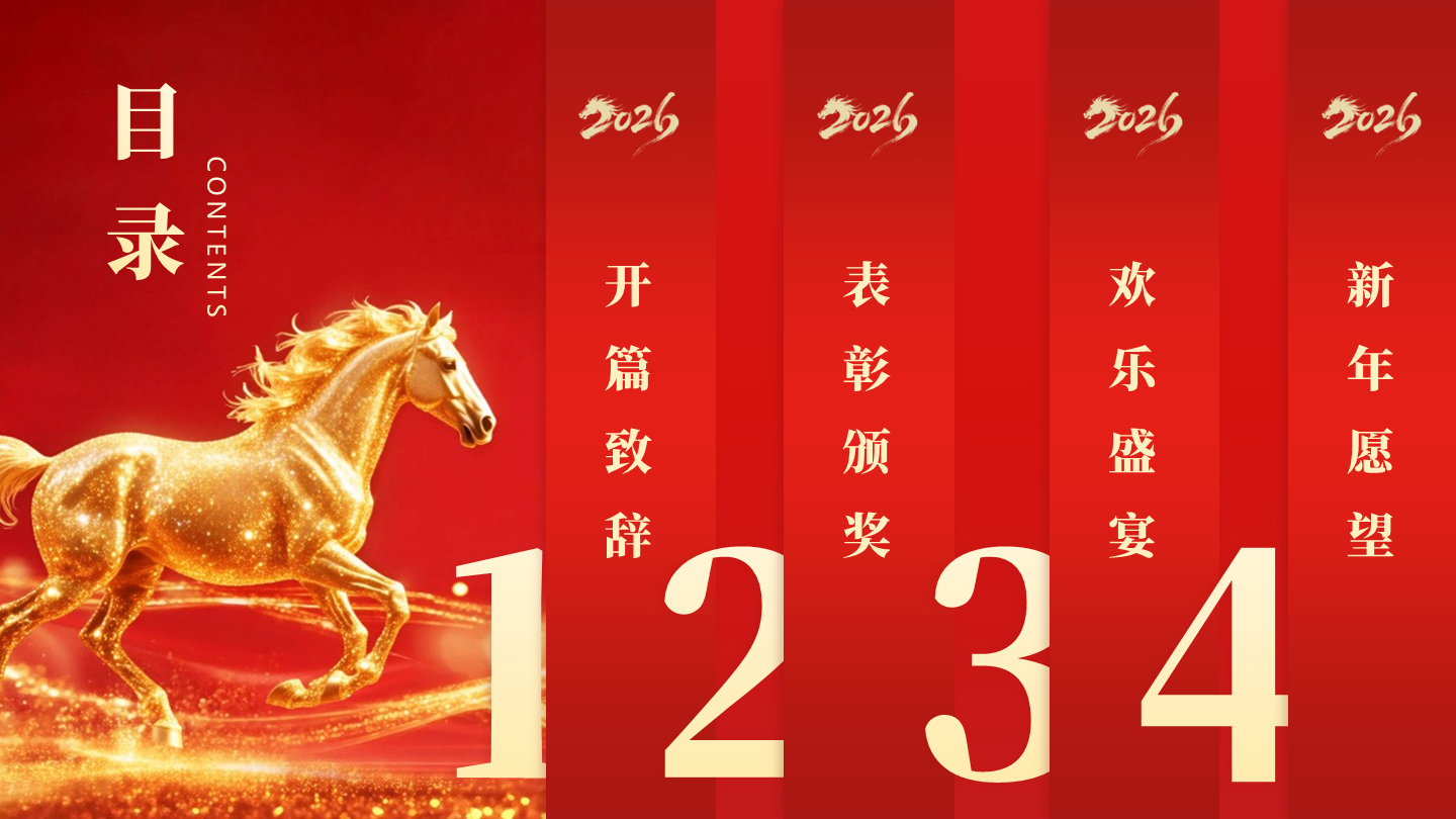 目录页-红色大气马年年会活动策划PPT单页