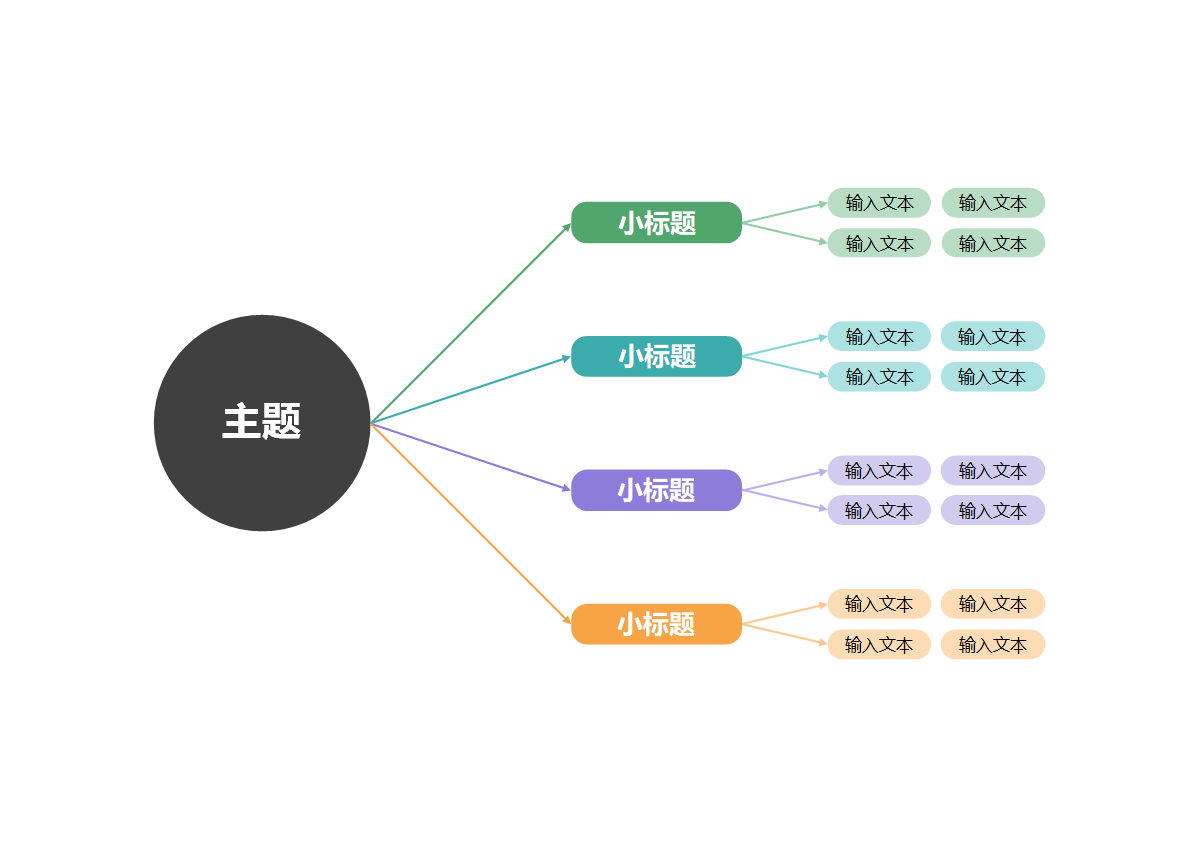 思维导图-淡雅简约横版思维导图