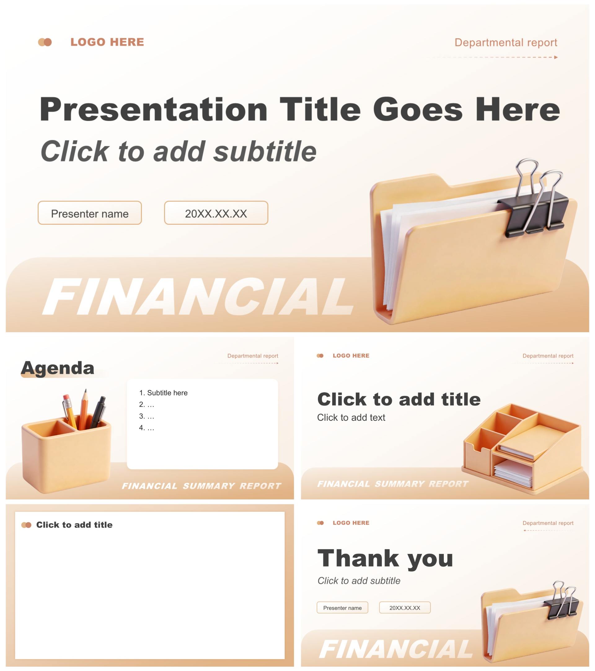 黄色简约风财务部门季度工作总结汇报PPT主题模板