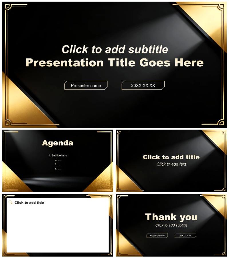 黑金商务风财务工作总结述职汇报PPT主题模板