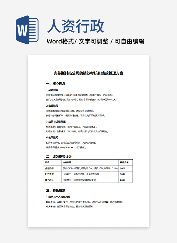 公司绩效考核和绩效管理方案